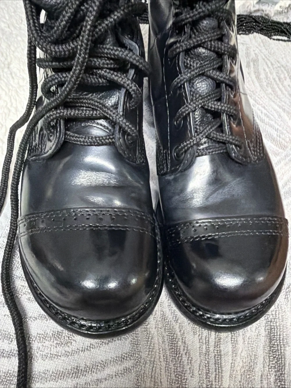 Corcoran 6.5E Black Leather Lace-Up Combat Boots made in the USA K30207